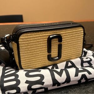 Marc Jacobs the Snapshot Camera Bag Woven Straw Brown